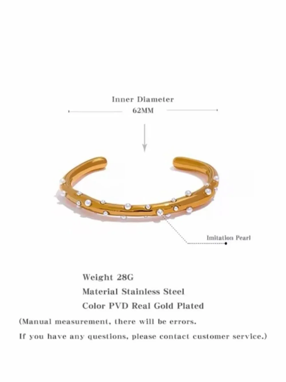 Gold tone Pearl Cuff Bracelet – Elegant Women’s Jewelry